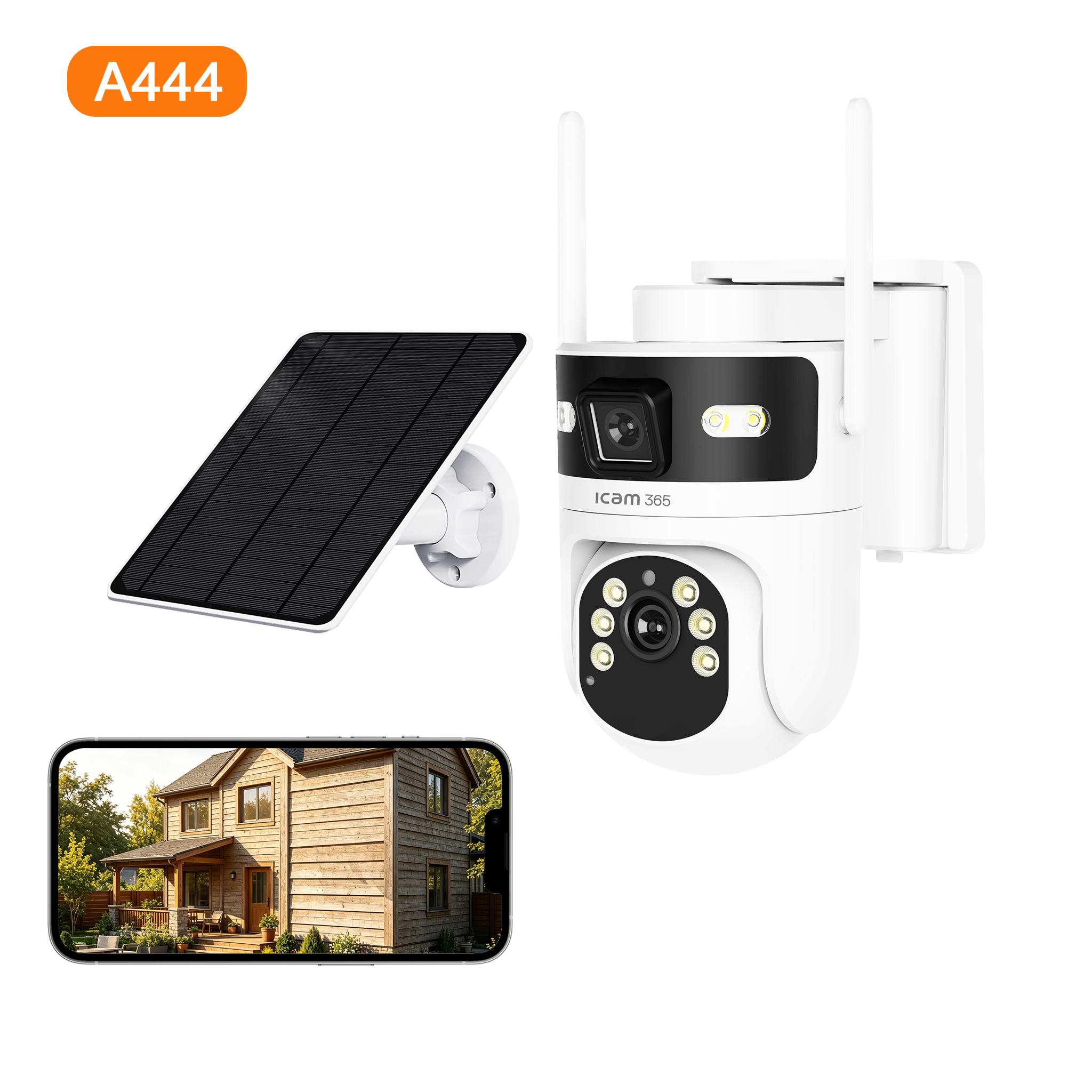 Smart Solar 4G Dual Lens Security Camera , Dual view , Night Vision A444