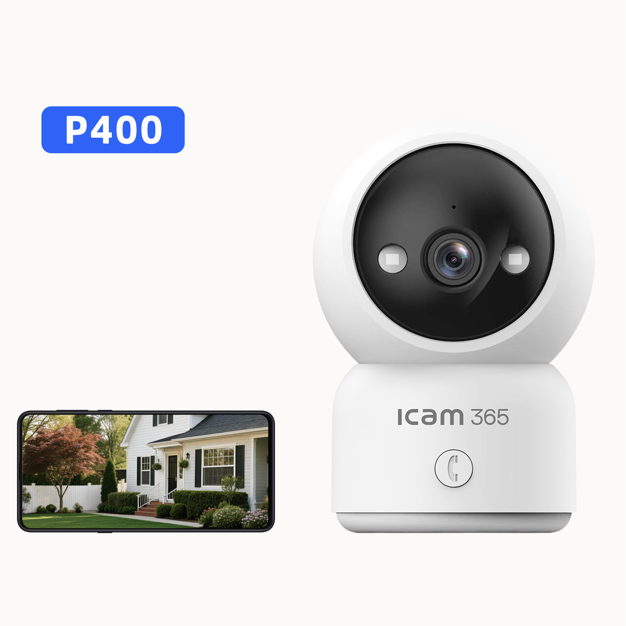 iCam 365 2K+ WiFi Indoor Camera, 360 ROTATION 2 WAY AUDIO, MOBILE APP
